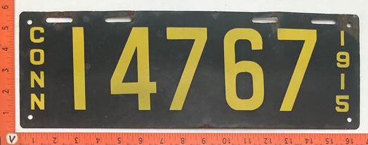 1915 Connecticut #C14767 Passenger License Plate