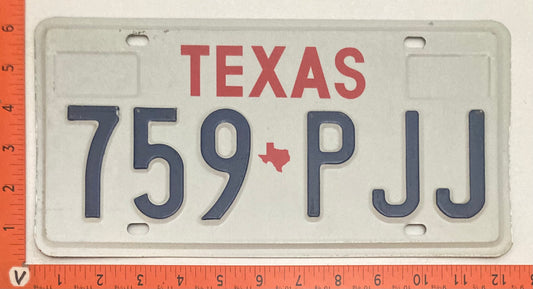 1991 Texas #759 PJJ Passenger License Plate
