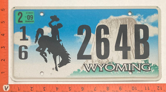 2009 Wyoming #1/6  264B Passenger License Plate