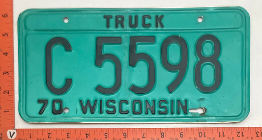 1970 Wisconsin #C 5598 Truck License Plate