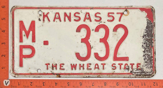 1957 Kansas #M/P 532 Passenger License Plate
