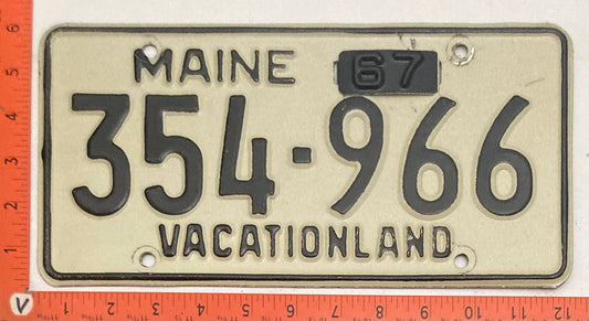 1967 Maine #354-966 Passenger License Plate