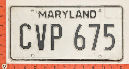 1981 Maryland #CVP 675 Passenger License Plate