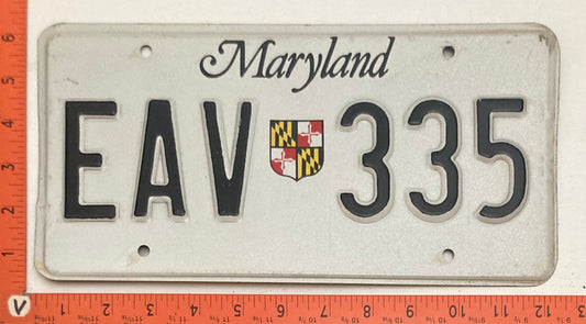Undated Maryland #EAV 335 Passenger License Plate