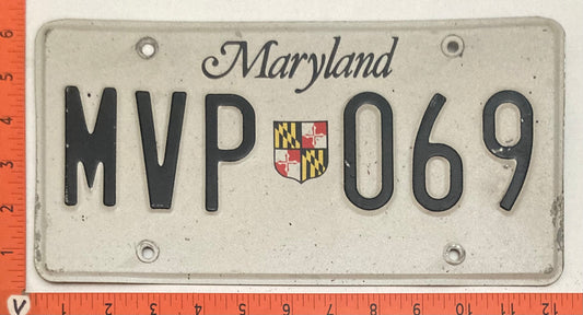 Undated Maryland #MVP 069 Passenger License Plate
