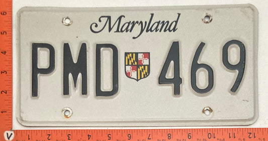 Undated Maryland #PMD 469 Passenger License Plate