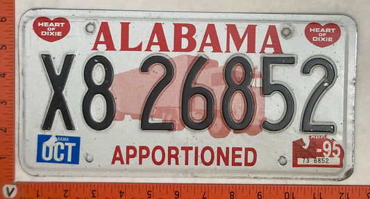 1995 Alabama #X8 26852 Truck - Apportioned License Plate