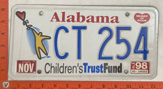 1998 Alabama #CT 254 Passenger License Plate
