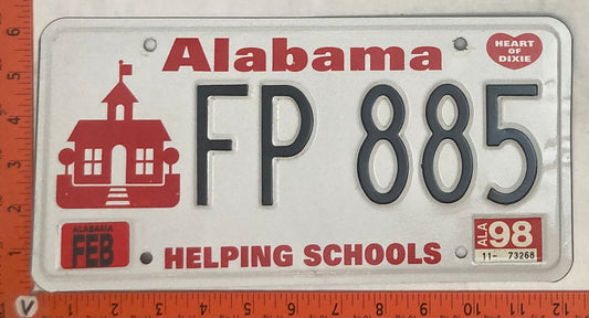 1998 Alabama #FP 885 Passenger License Plate
