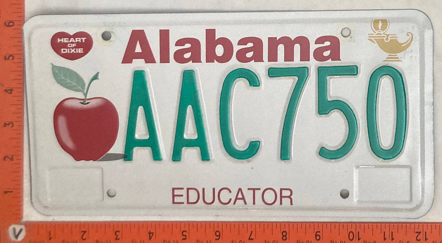 Undated Alabama #AAC750 Passenger License Plate
