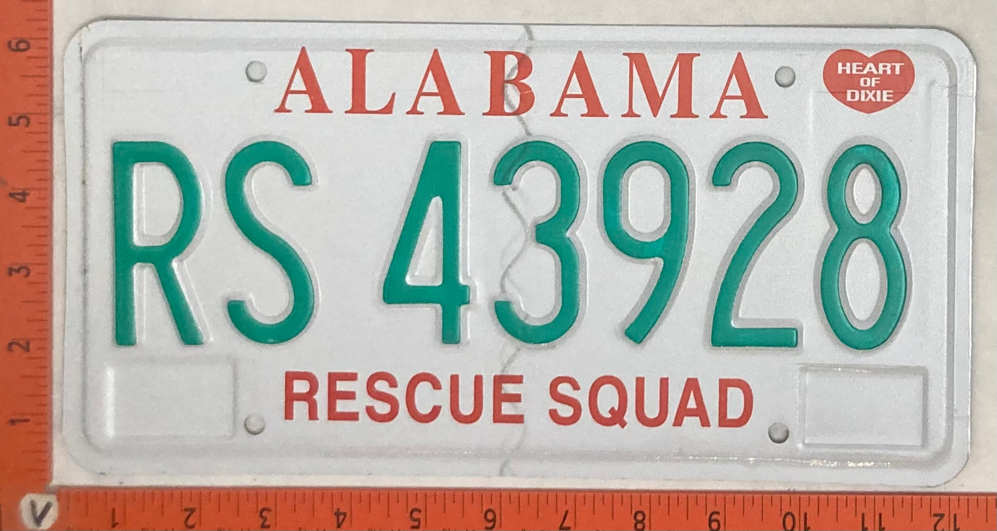 Undated Alabama #RS 43928 Passenger License Plate
