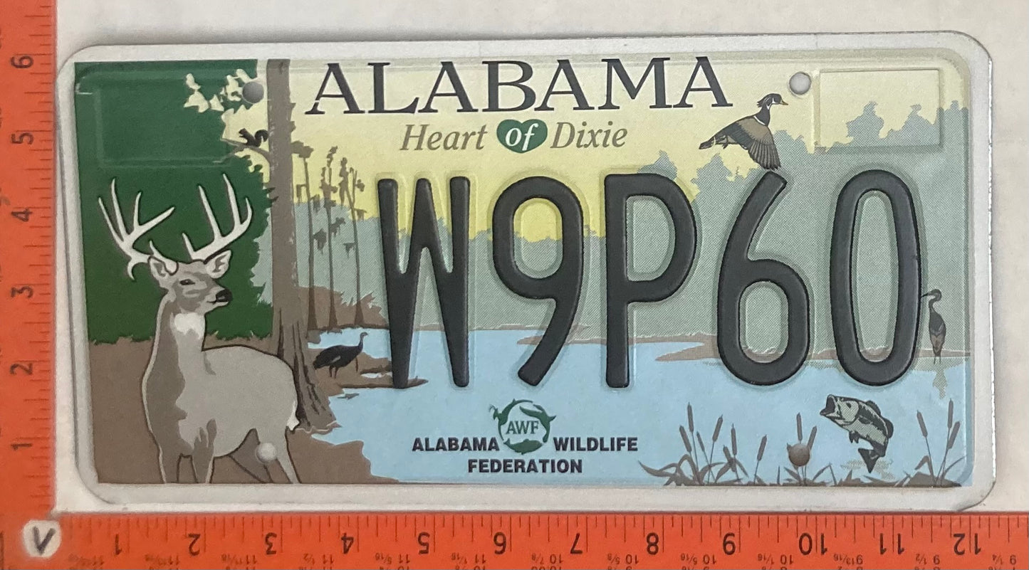 Undated Alabama #W9P60 Passenger License Plate