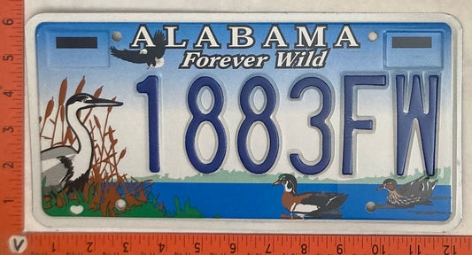 Undated Alabama #1883FW Passenger License Plate