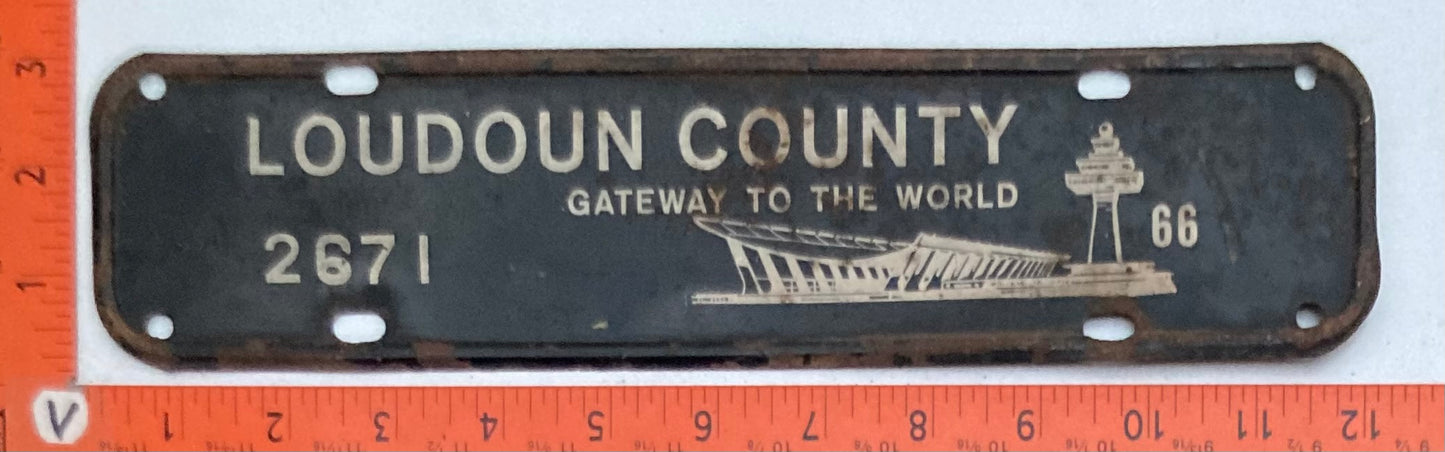 1966 Loudoun County Virginia #2671 License Plate