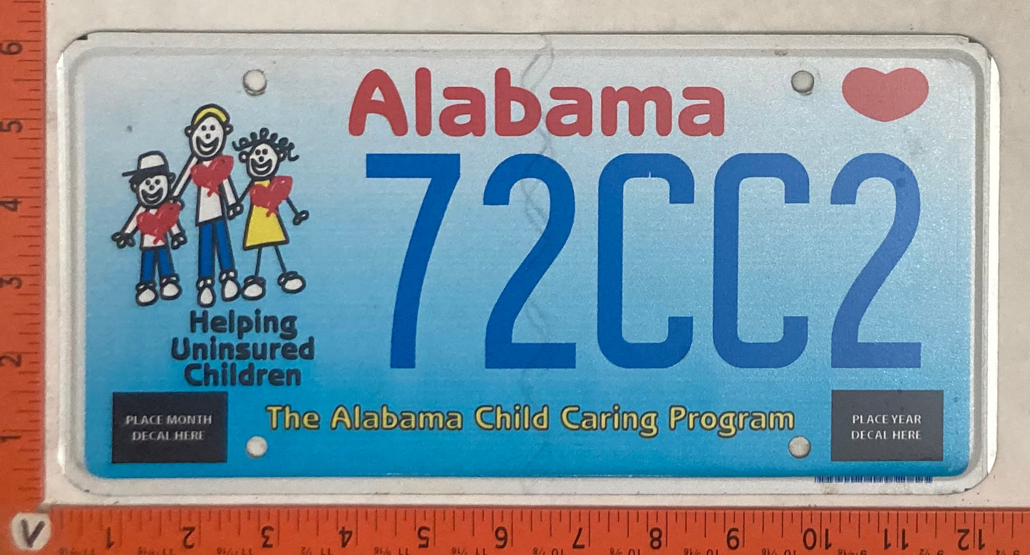 Undated Alabama #72CC2 Passenger License Plate