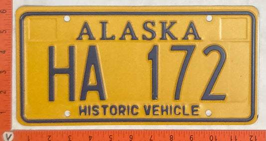 Undated Alaska #HA 172 Historic Vehicle License Plate