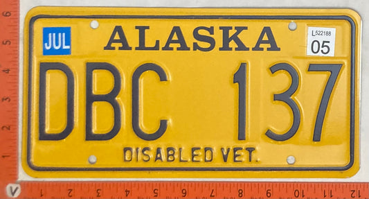 2005 Alaska #DBC 137 Disabled Veteran License Plate