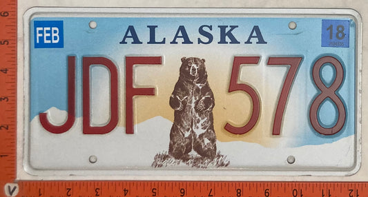 2018 Alaska #JDF 578 Passenger License Plate