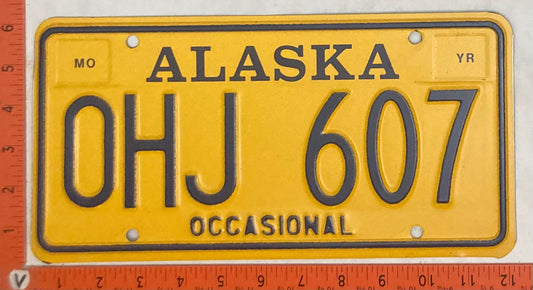 Undated Alaska #OHJ 607 Occasional Passenger License Plate