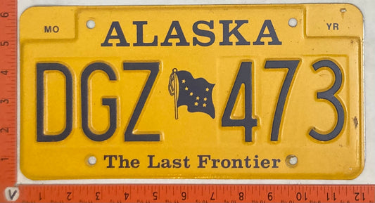 Undated Alaska #DGZ 473 Passenger License Plate