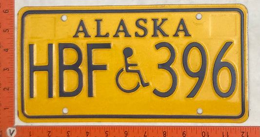 Undated Alaska #HBF 396 Passenger License Plate (Handicapped)