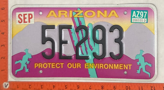 1997 Arizona #5E293 Passenger License Plate