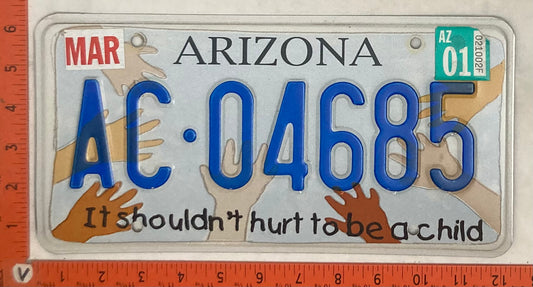 2001 Arizona #AC 04685 Passenger License Plate