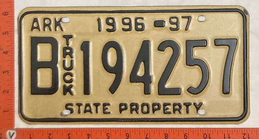1997 Arkansas #B 194257 State Truck License Plate