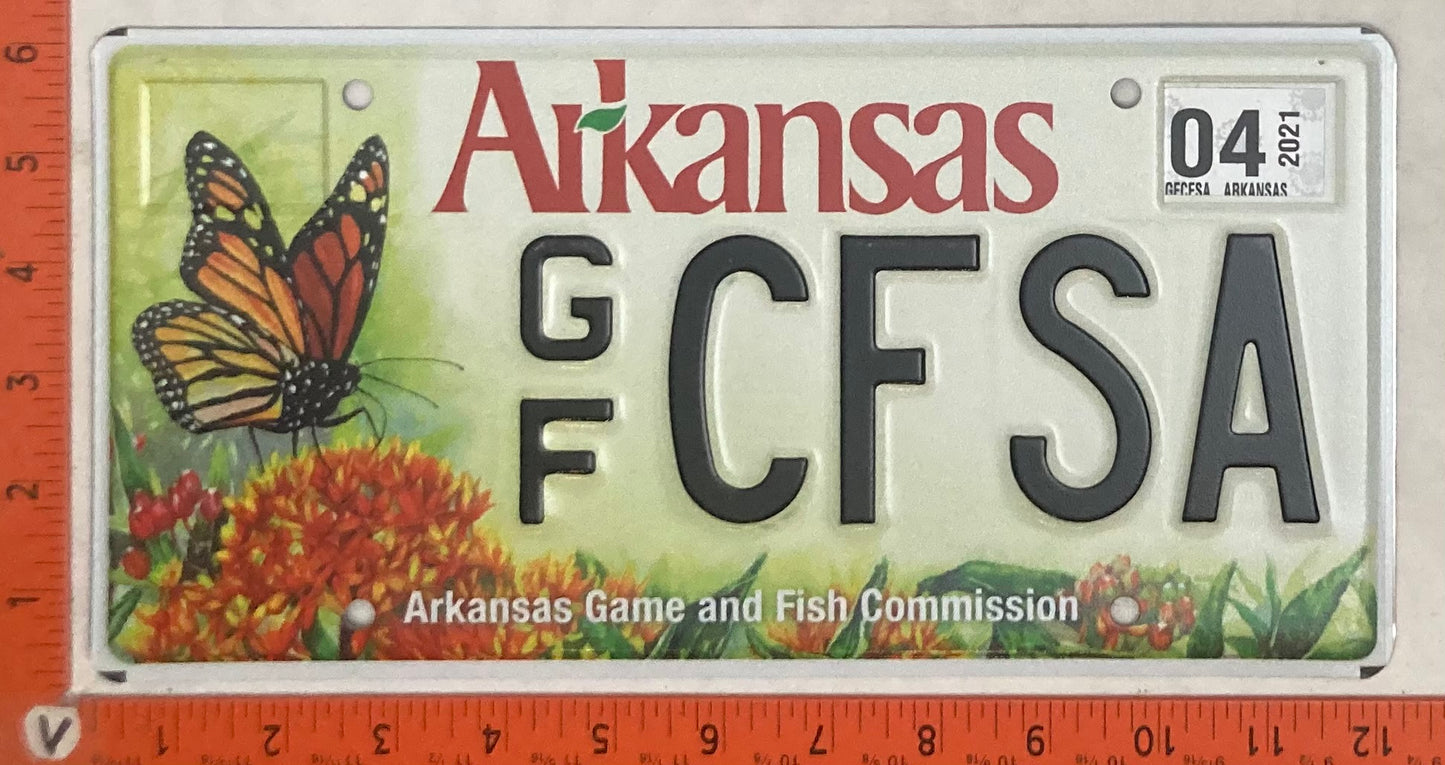 2004 Arkansas #G/F CFSA Passenger License Plate