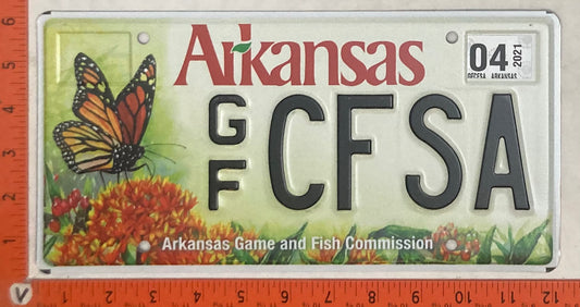 2004 Arkansas #G/F CFSA Passenger License Plate