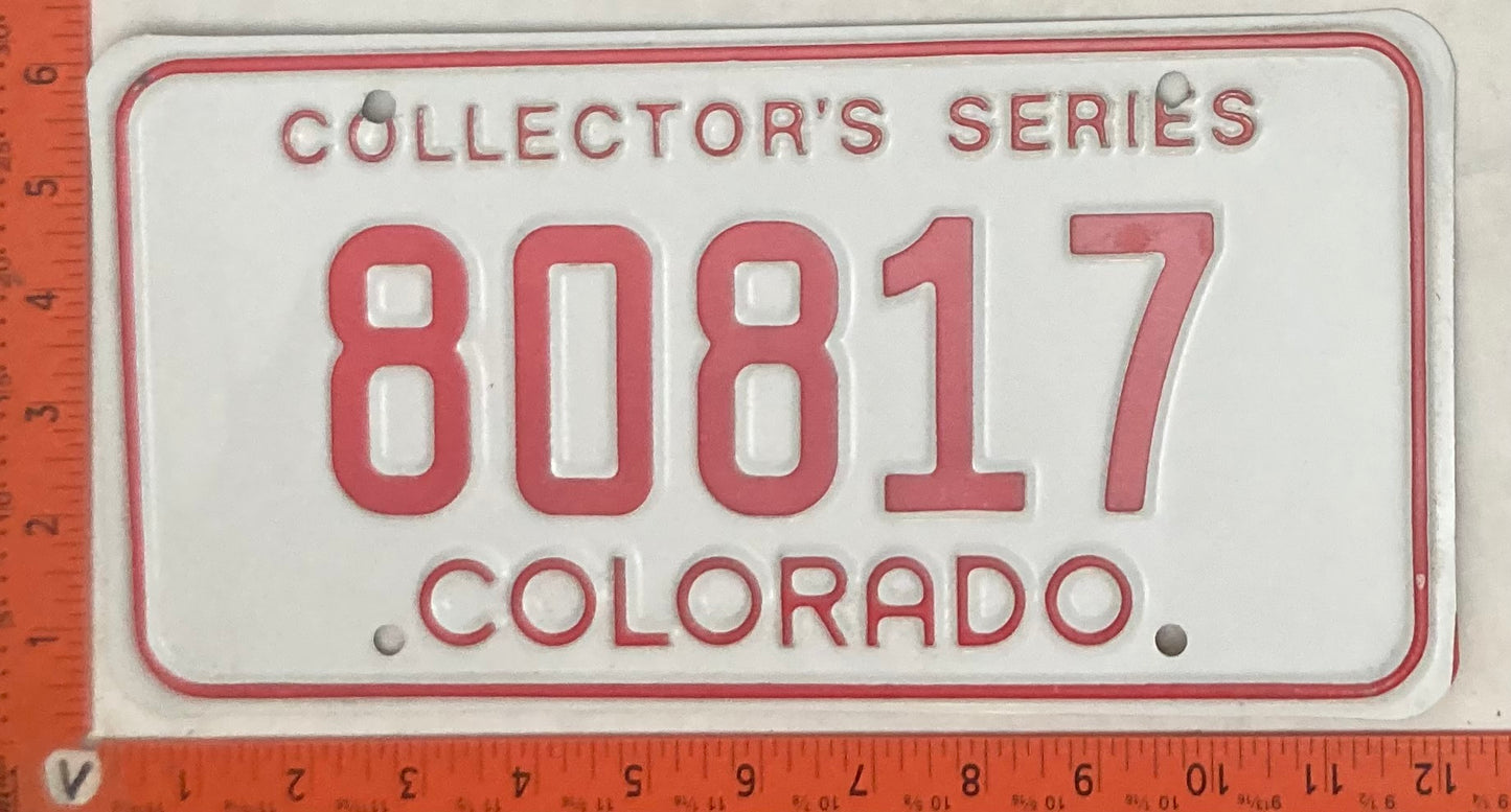 Undated Colorado #80817 Collectors Series Passenger License Plate