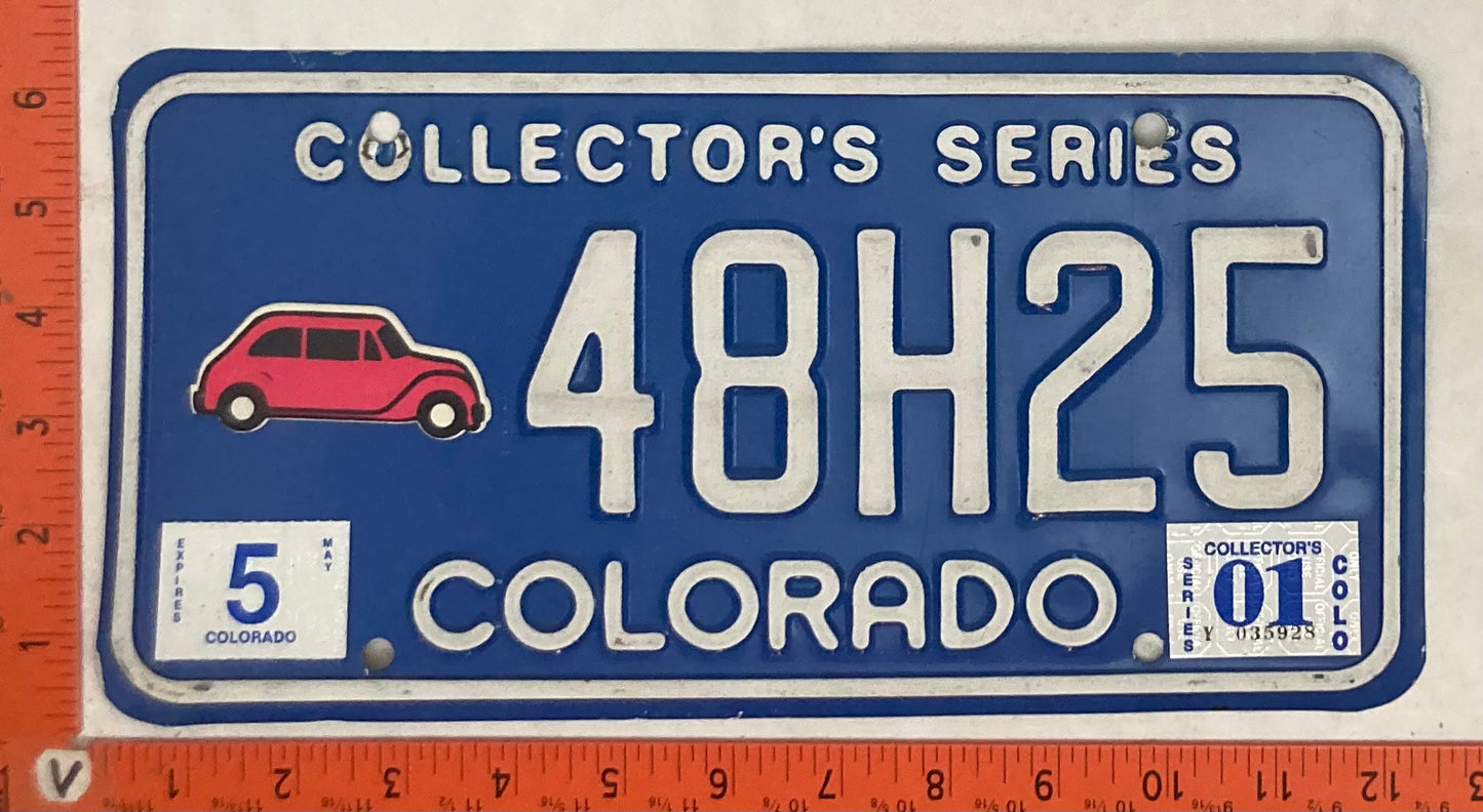 2001 Colorado #48H25 Collectors Series Passenger License Plate