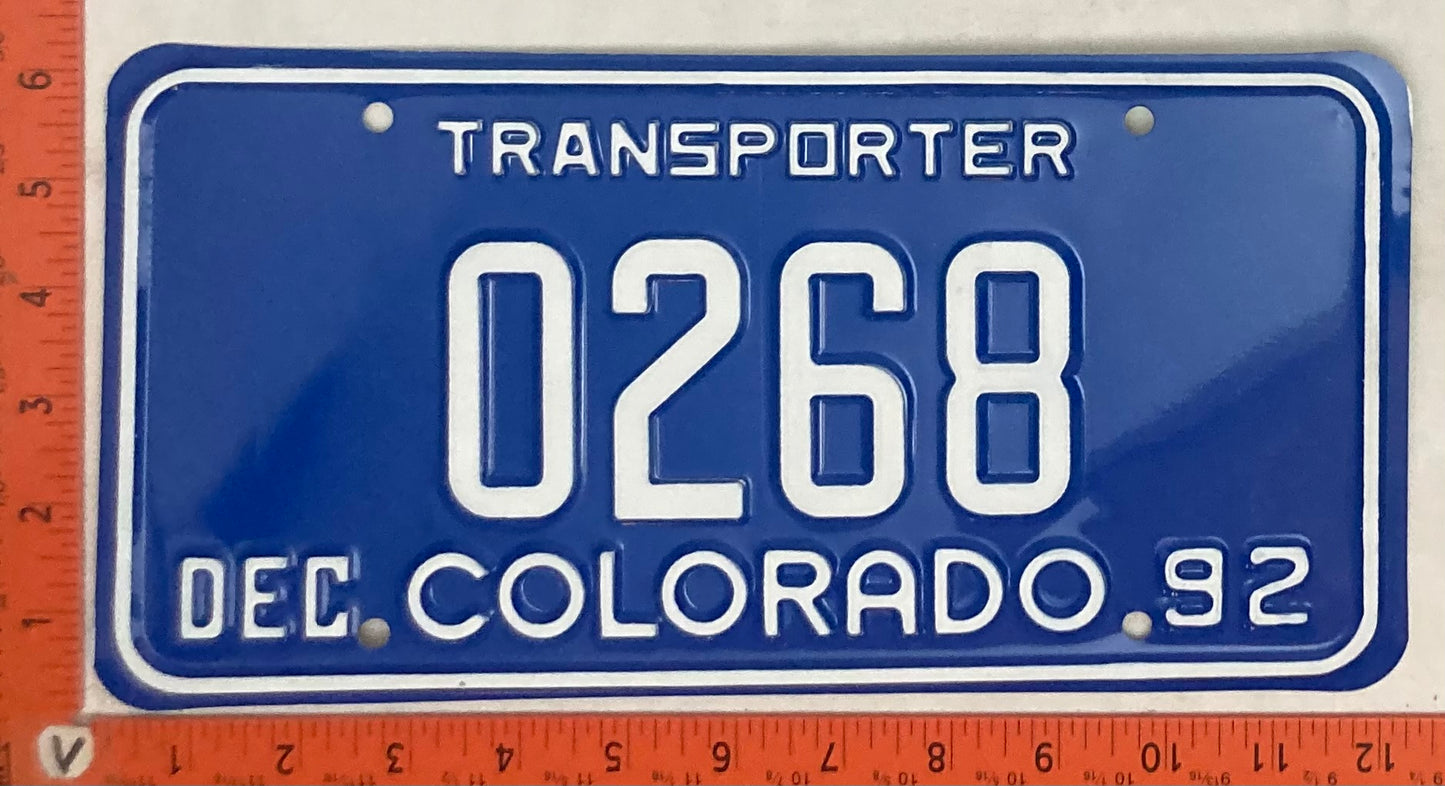 1992 Colorado #0268 Transporter License Plate