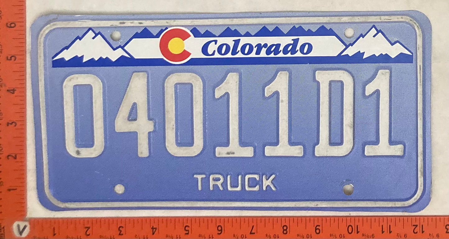 Undated Colorado #04011D1 Truck License Plate