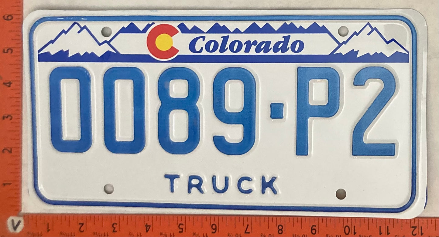 Undated Colorado #0089-P2 Truck License Plate
