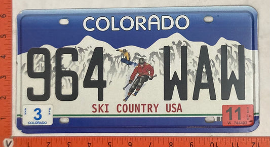 2011 Colorado #964 WAW Passenger License Plate
