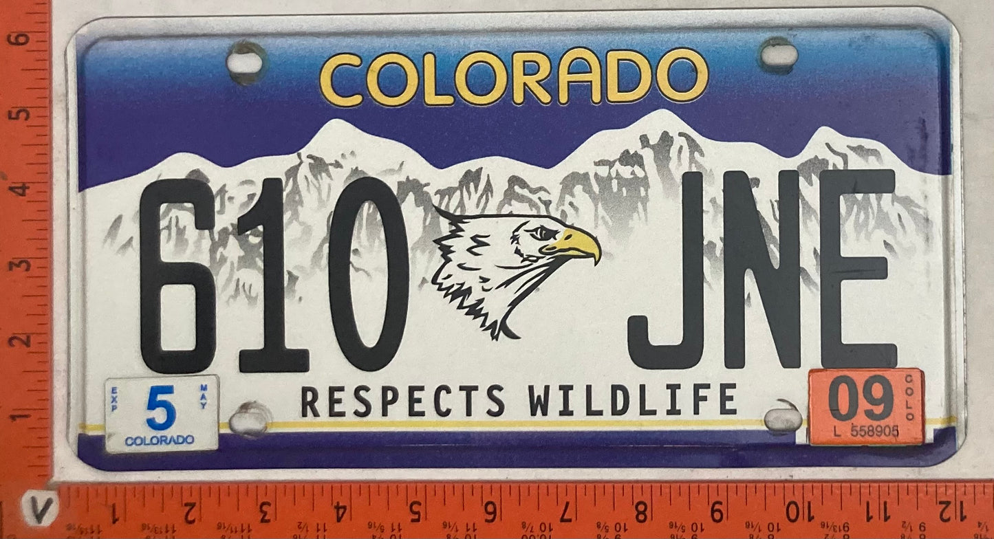 2009 Colorado #610 JNE Passenger License Plate