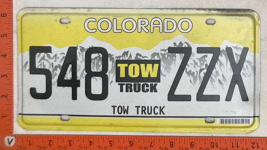 Undated Colorado #548 ZZX Tow Truck License Plate