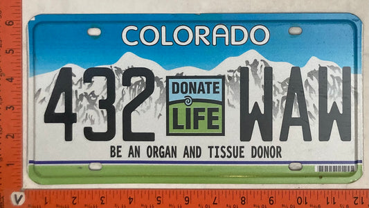 Undated Colorado #432 WAW Passenger License Plate