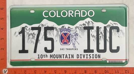 Undated Colorado #175 IUC Passenger License Plate