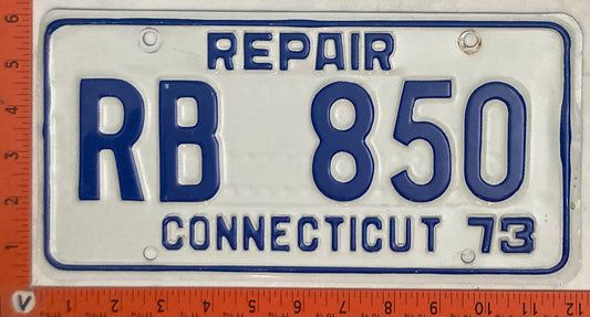 1973 Connecticut #RB 850 Repair License Plate
