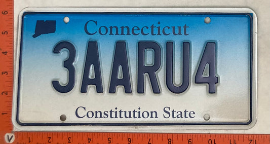 Undated Connecticut #3AARU4 Passenger License Plate