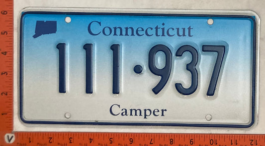 Undated Connecticut #111-947 Camper License Plate