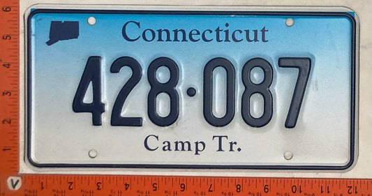 Undated Connecticut #428-087 Camp Trailer License Plate