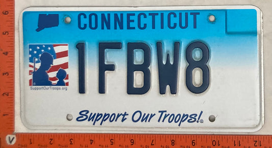 Undated Connecticut #1FBW8 Passenger License Plate