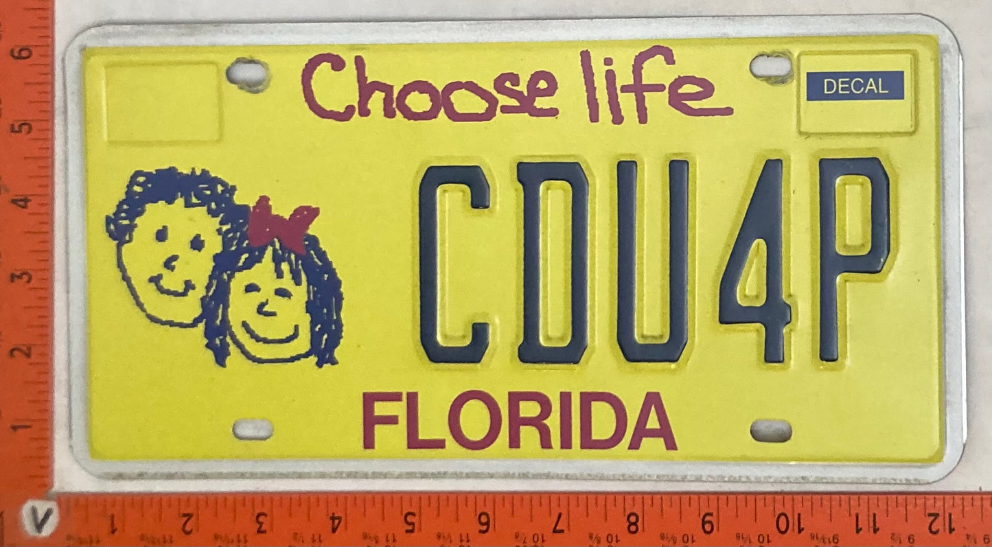 Undated Florida #CDU4P Passenger License Plate