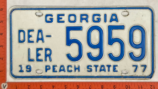 1977 Georgia #5959 Dealer License Plate