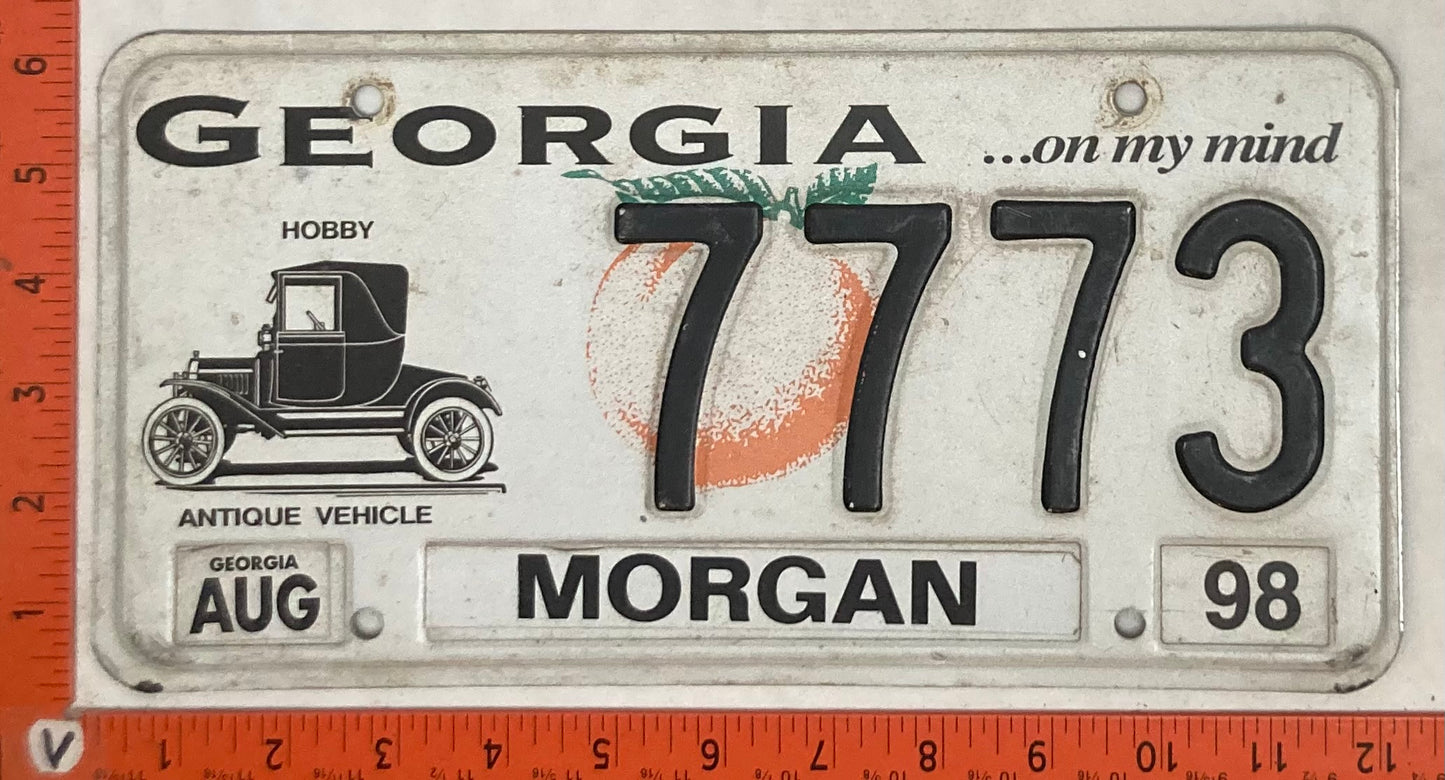 1998 Georgia #7773 Antique Auto License Plate