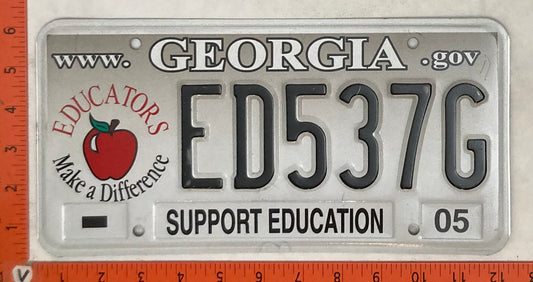 2005 Georgia #ED537G Passenger License Plate