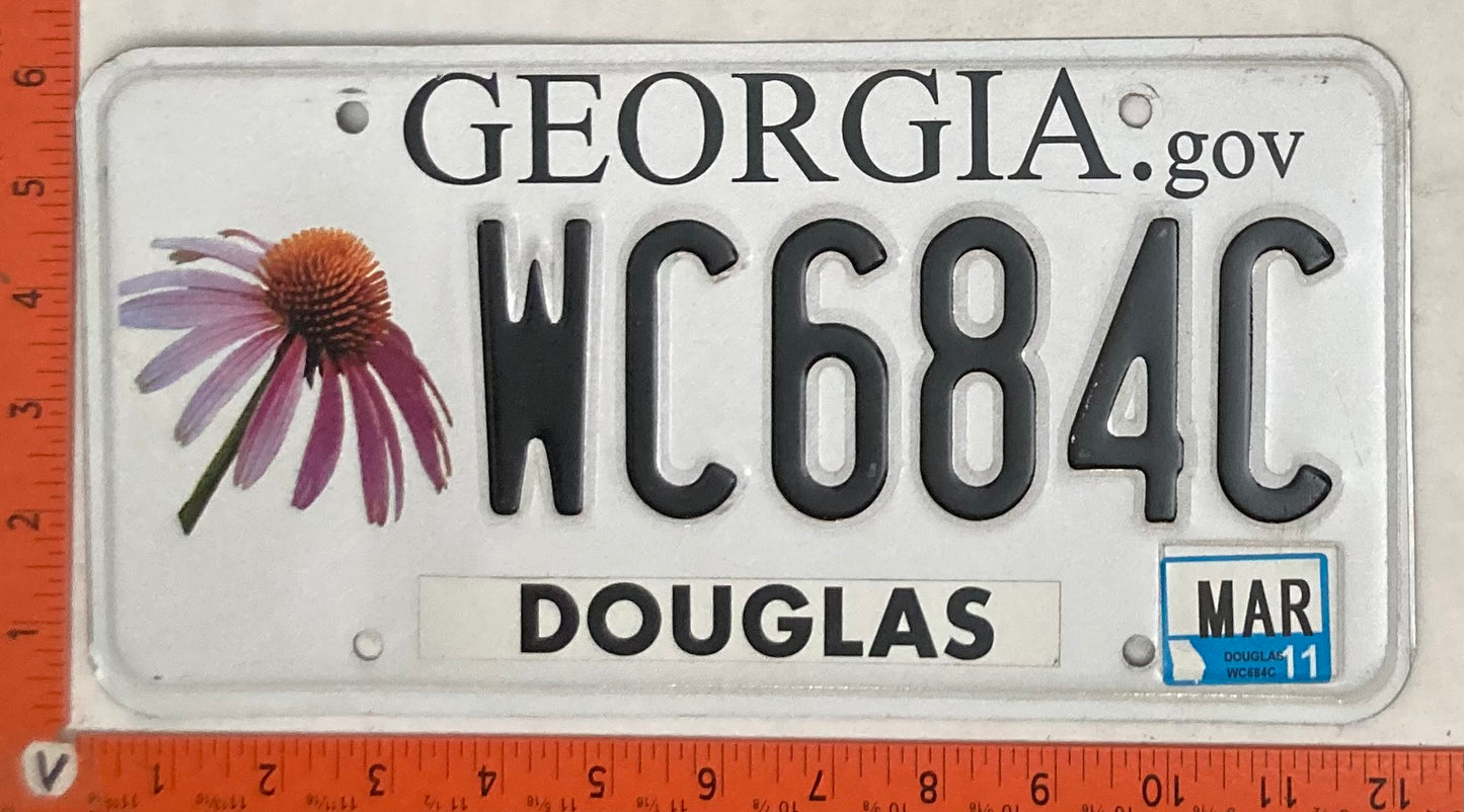 2011 Georgia #WC684C Passenger License Plate